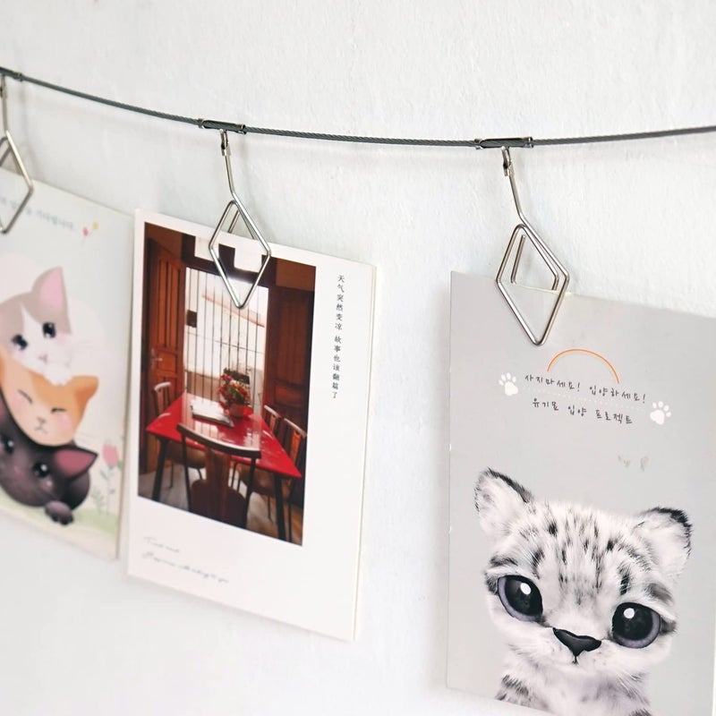 TFu Wall Hanging Photo Display, DIY Picture Photo Frame String with 12 Clips for Hanging Photos Notes and Artworks â€¦ - Image 2